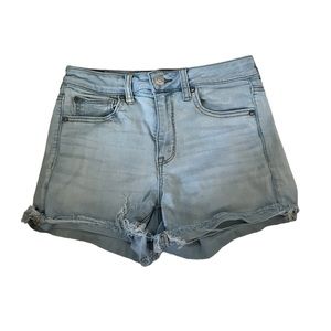 American Eagle high rise light wash jean shorts
